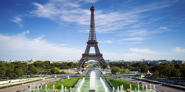 París, vista de la Torre Eiffel desde el Trocadero