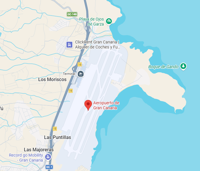 Ubicación parada bus Aeropuerto de Gran Canaria