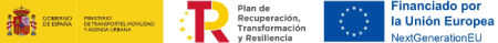 logos del ministerio de Transportes y de financiado por la Unión Europea