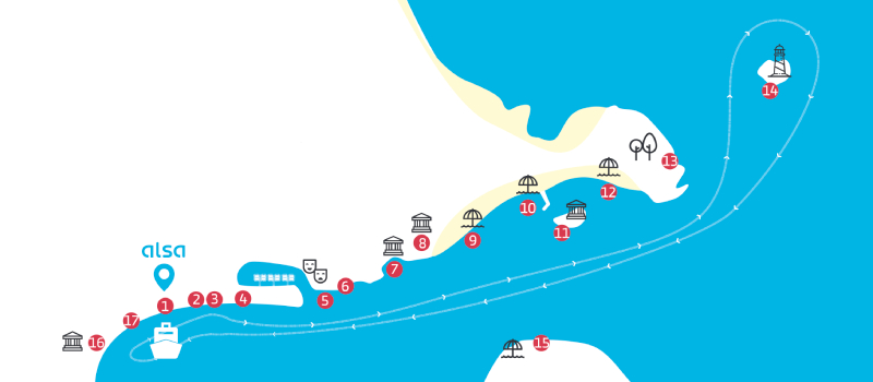 mapa excursion barco bahia santander