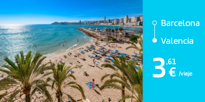 imagen promocional para viajar de Barcelona a Valencia desde poco más de 3 euros