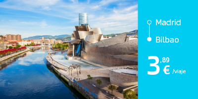 imagen promocional para viajar de Madrid a Bilbao desde poco más de 3 euros