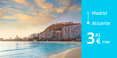 imagen promocional para viajar de Madrid a Alacant desde poco más de 3 euros