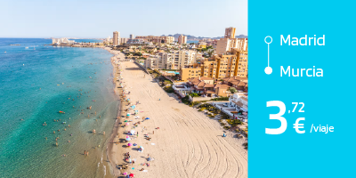 imagen promocional para viajar de Madrid a Murcia desde poco más de 3 euros