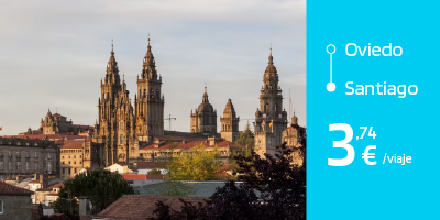 imagen promocional para viajar de oviedo a Santiago de Compostela desde poco más de 3 euros